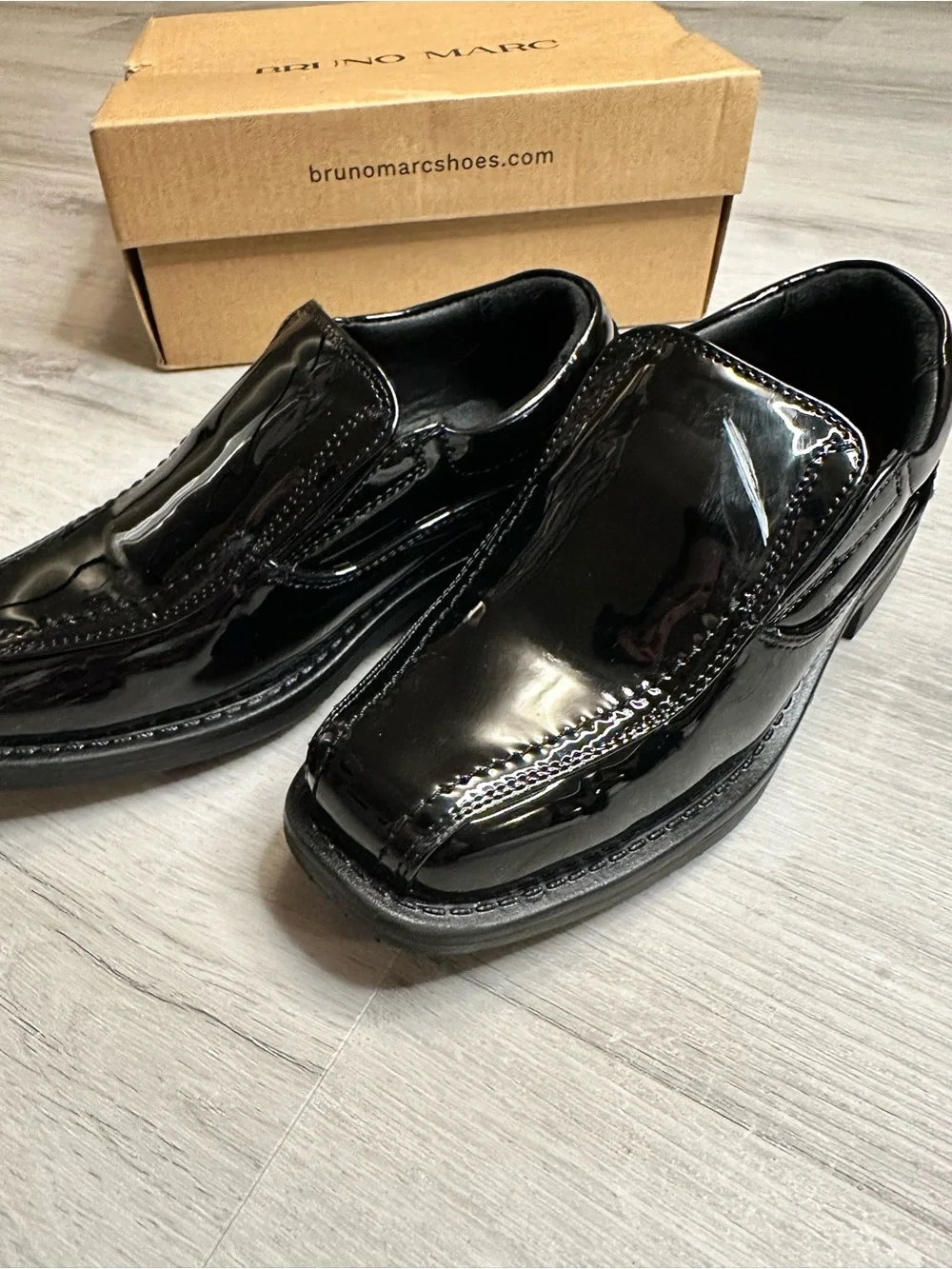 Bruno Marc - Kid’s Black Patent Leather Slip-On Loafers